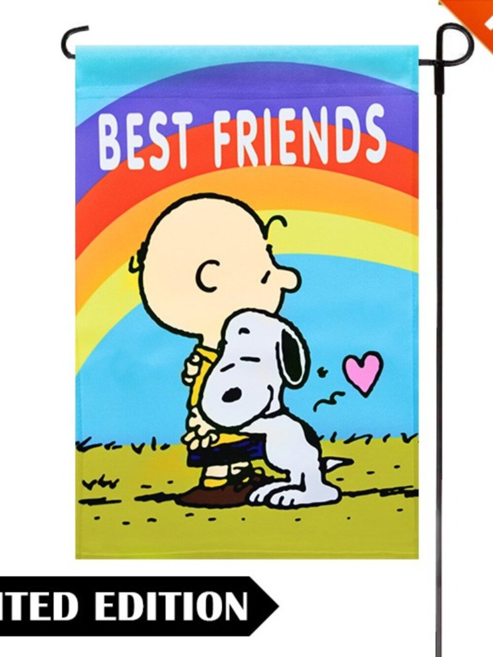 SNOOPY PEANUTS Garden Flag New in Pkg  12" x 18" "BEST FRIENDS"  80268